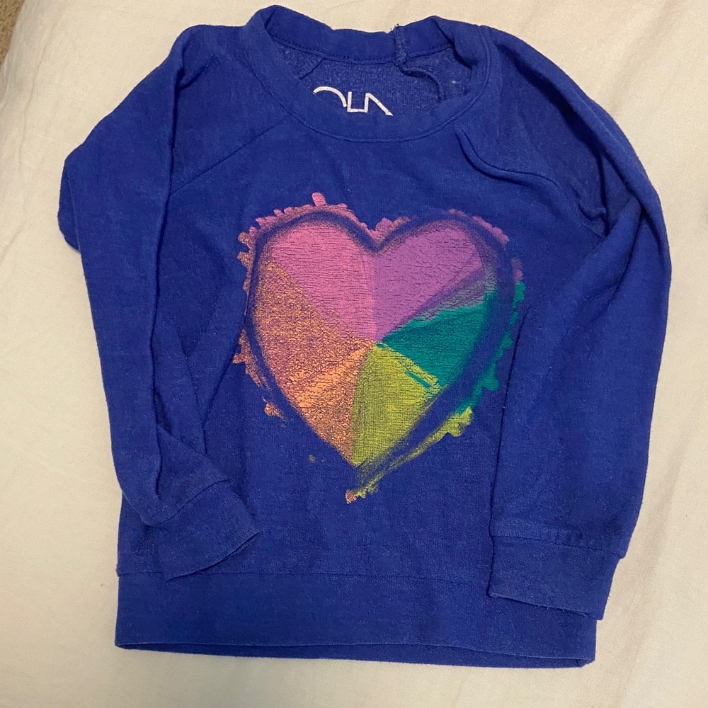 Chaser Blue Sweatshirt with Colorful Heart Design